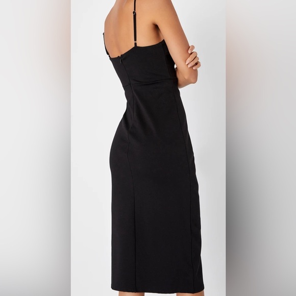 Lulus Black Midi Dress Brand New Tag on Size M - Picture 3 of 3